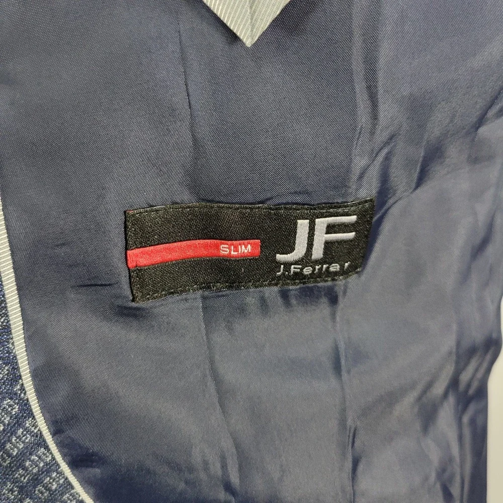 J.F Ferrar Men's Sport Coat‎ Blazer Two Button Blue Polyester Blend Size 42-44S